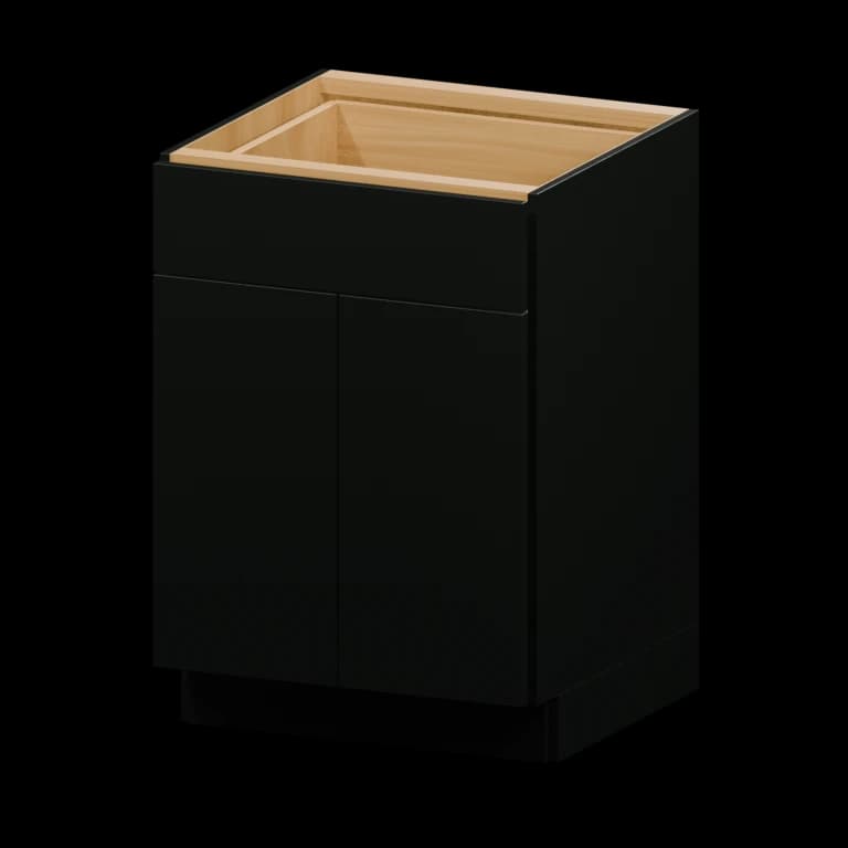 Burlington 24-in Base Cabinet (B24) in High Gloss Black