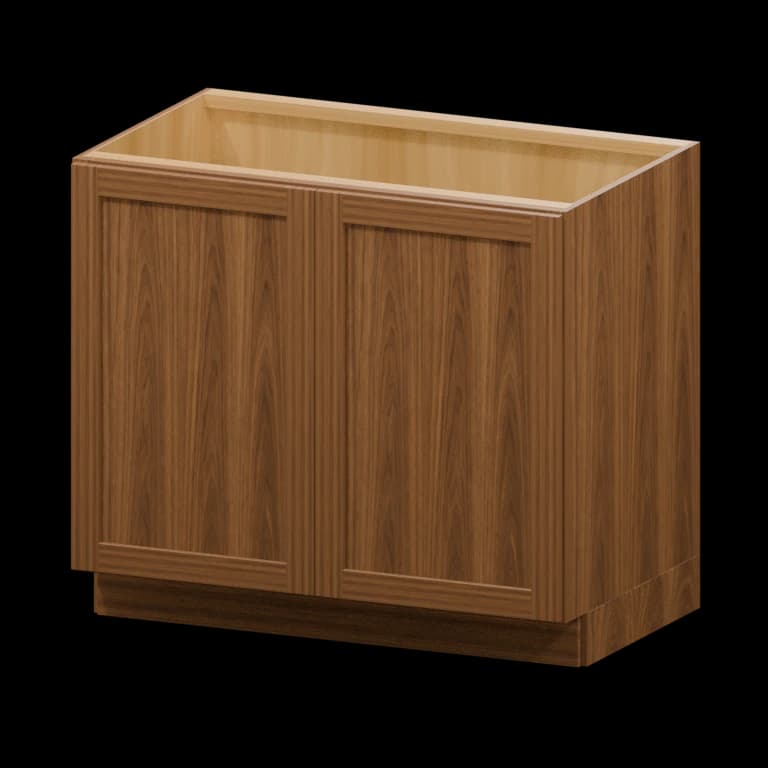 Kingston 39-in Full-Height Door Base Cabinet (B39-FH) in Walnut