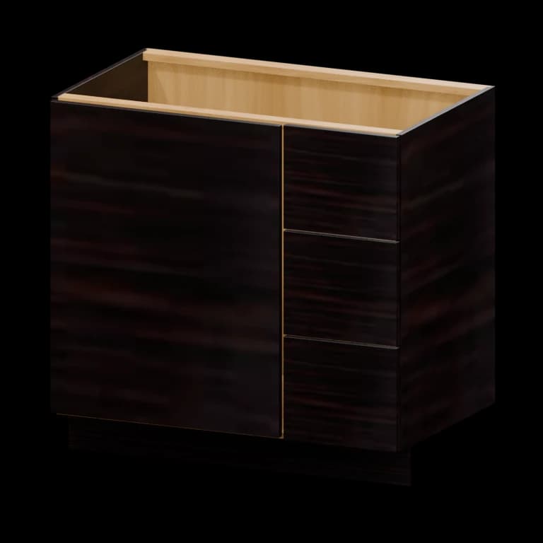 Auburn 36-in Right-Hand Blind Corner Vanity Cabinet (VCDR36BH) in Ultra Wenge