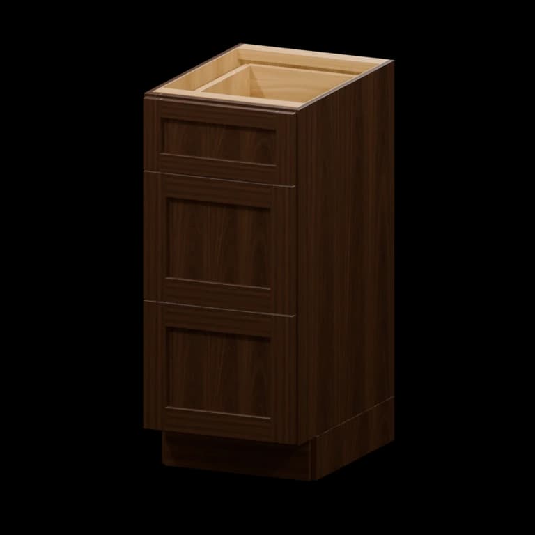 Kingston 15-in Three-Drawer Vanity Base Cabinet (VDB15) in Espresso