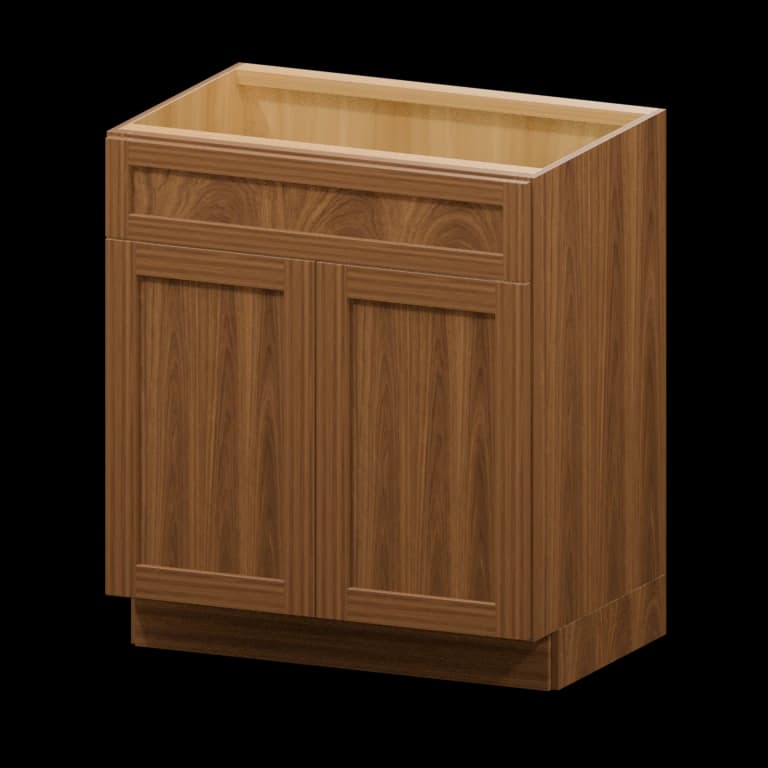 Hudson 30-in Vanity Sink Base Cabinet in Walnut