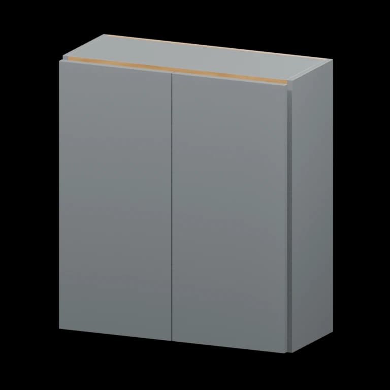 Burlington 27-in Wall Cabinet (W2730) in High Gloss Aluma Gray