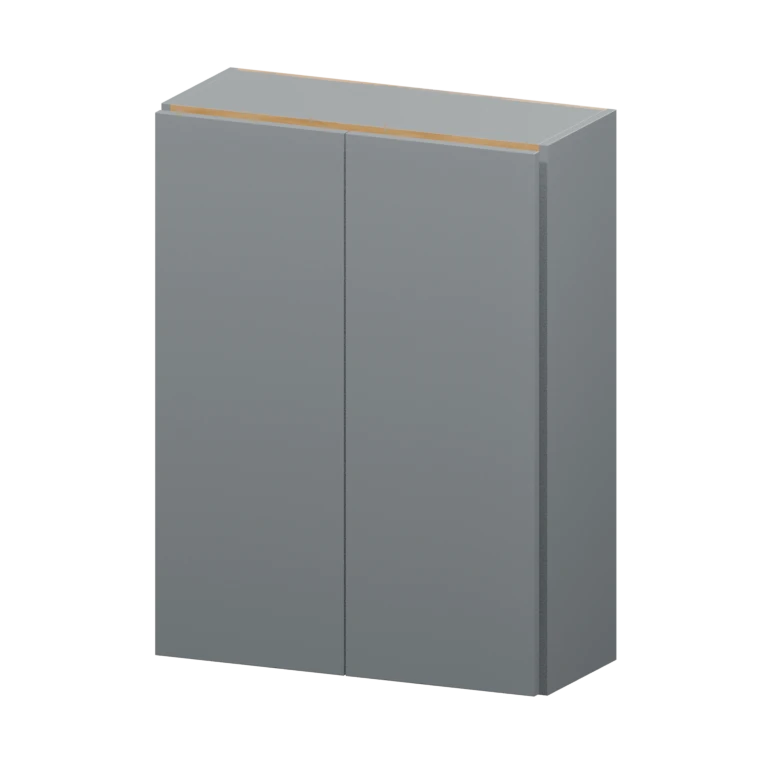 Burlington 27-in Wall Cabinet (W2736) in High Gloss Aluma Gray