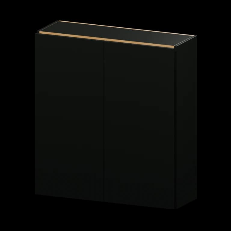 Burlington 33-in Wall Cabinet (W3336) in High Gloss Black
