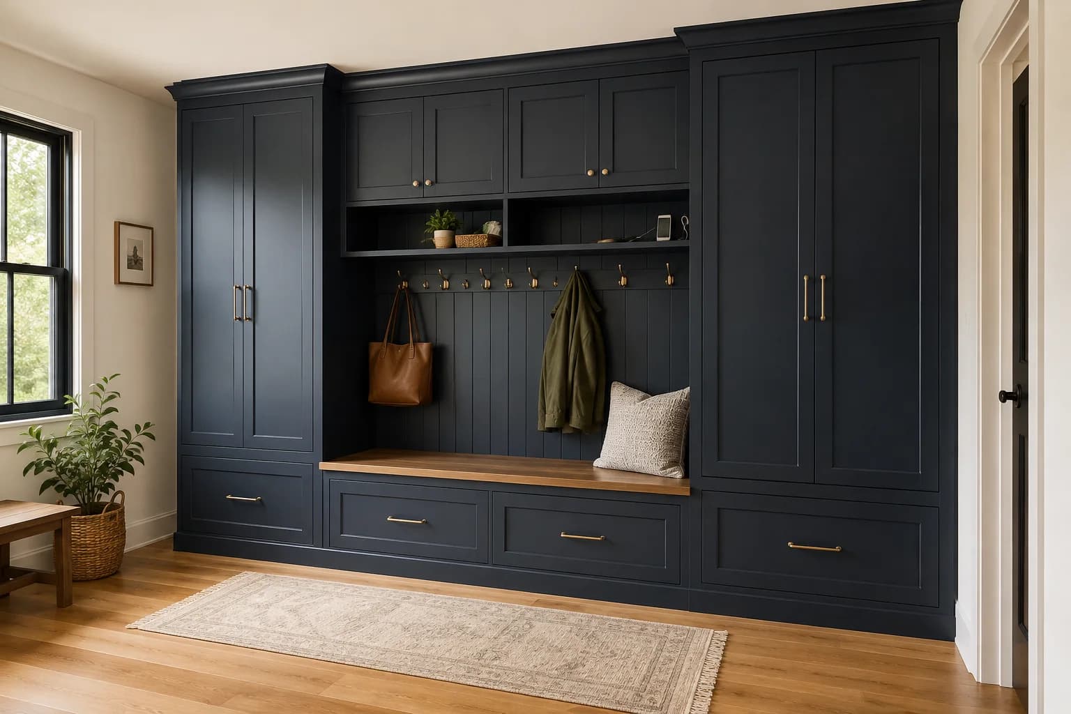 Mudroom storage cabinets for a planned mudroom cabinets layout